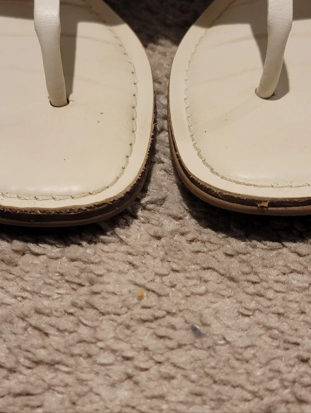 Tory Burch Benton Bands Thong Sandals White/Gold Size 10.5
